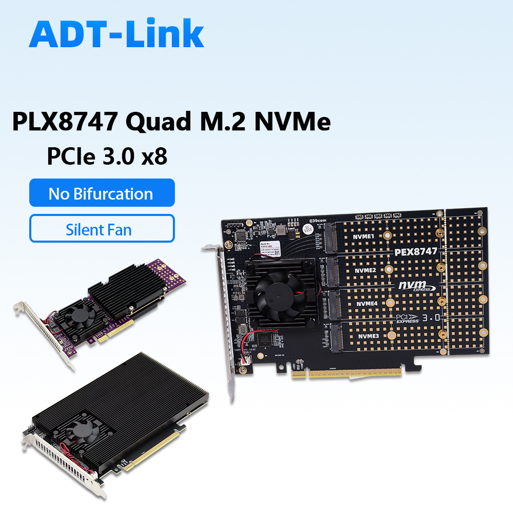 Carte d'extension PLX8747 Quad - Quad M.2 Nvme Pcie Bifurcation Card avis et prix