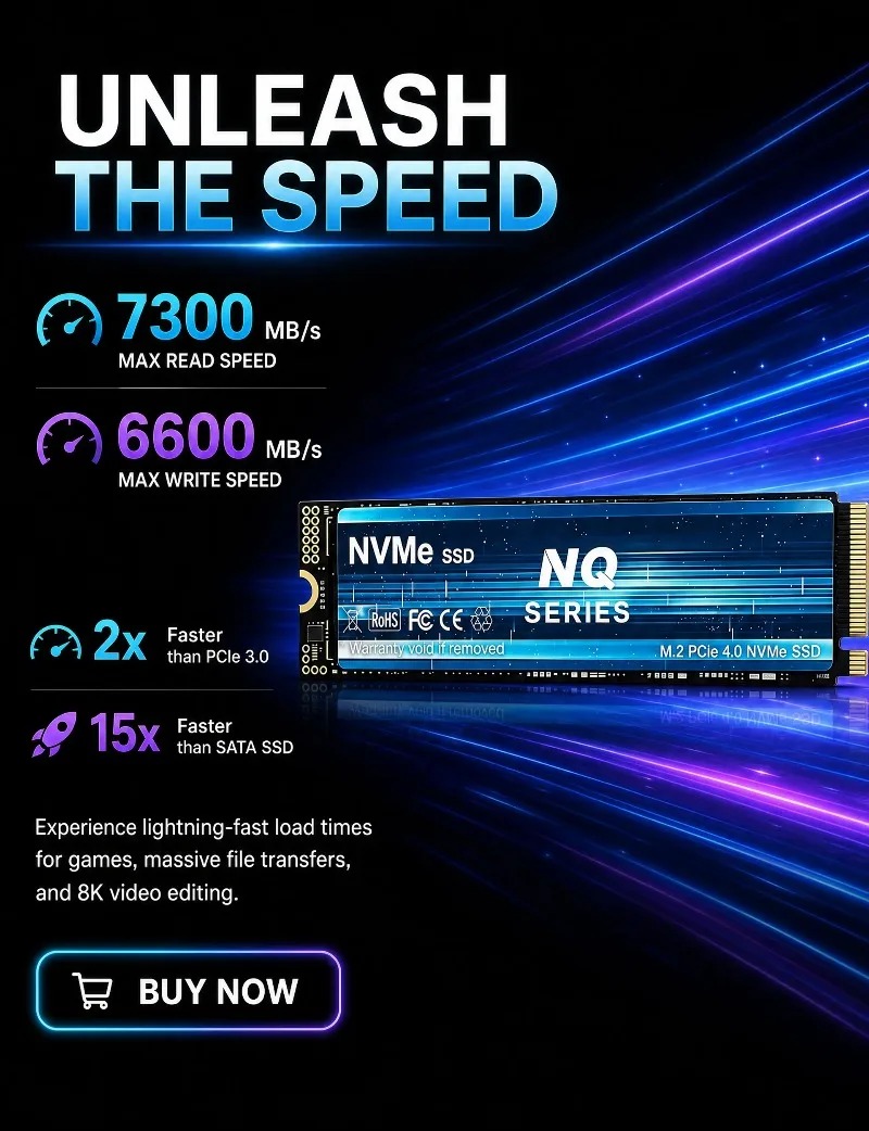 NQ SSD M.2 NVMe interne 2 To 4 - M.2 Nvme 4Tb Pcie 4.0 Ssd avis et prix